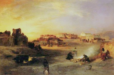 Un Pueblo Indiano, 1905 da Thomas Moran